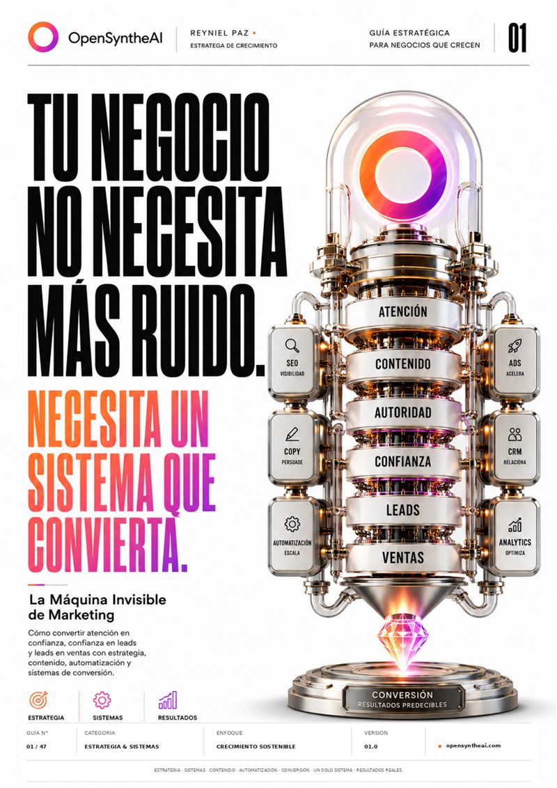 Portada de la guía de OpenSyntheAI: La Máquina Invisible de Marketing