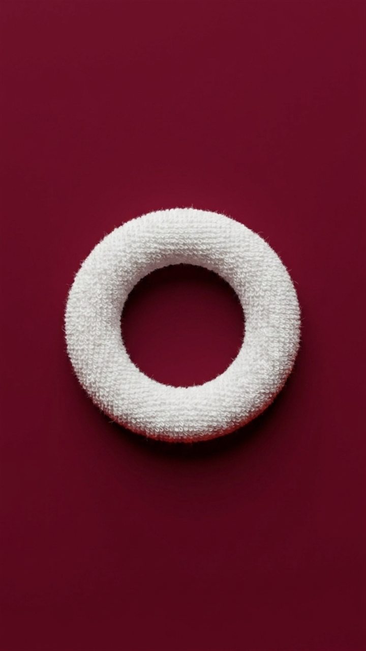 El anillo de OpenSyntheAI en textil blanco sobre fondo carmesí