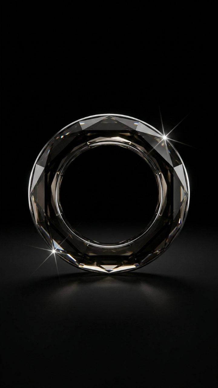 El anillo de OpenSyntheAI en cristal negro facetado