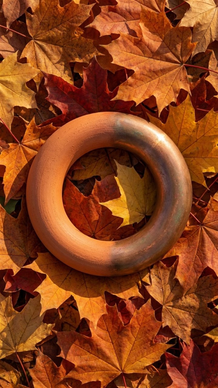 Terracota sobre hojas de otoño