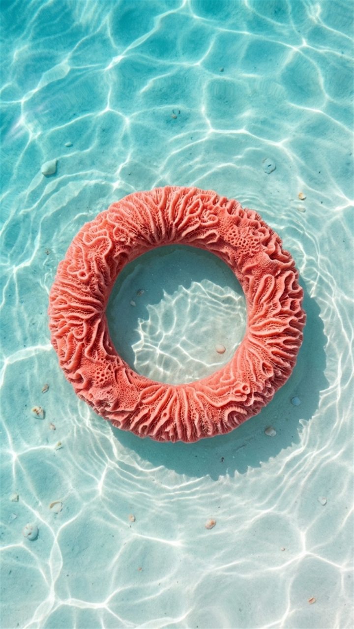 Coral vivo en agua turquesa