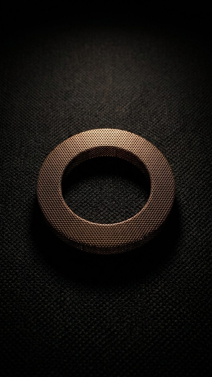 El anillo de OpenSyntheAI en malla metálica de bronce